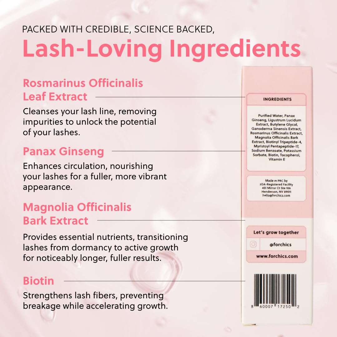 2 in 1 Lash and Brow Growth Serum - Hormone-Free Enhancer for Thicker, Longer Lashes and Brows in 2 Weeks - Organic, Vegan and Gentle