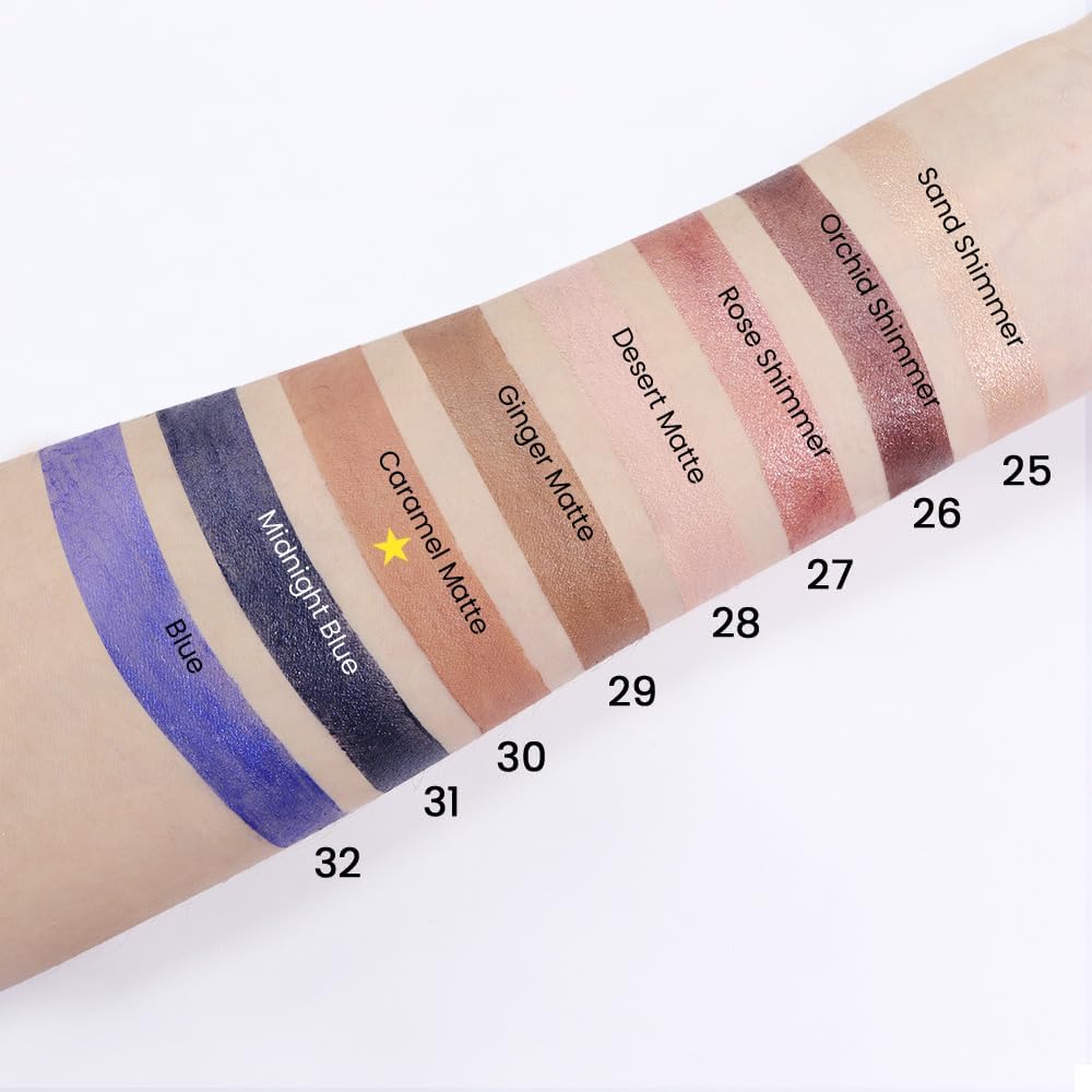 evpct 2Pcs Cream Eye Shadow Brightener Sticks Set for Eyes, Caramel Matte Pencil Eye shadow Applicator Stick Pen Palette Makeup Waterproof sombras en crema para ojos 30+30