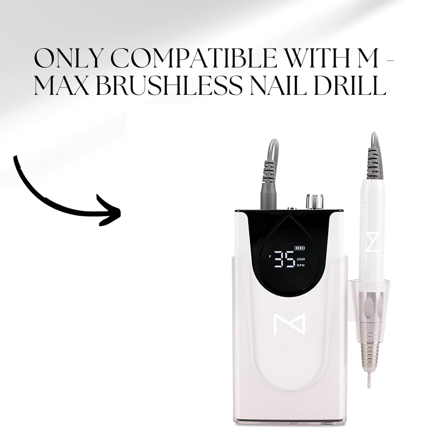 M - Max Brushless Motor Nail Drill Handpiece Only - 35K RPM | Machine Not Included | Compatible with M Brushless Nail Drill System (Handpiece - Green)