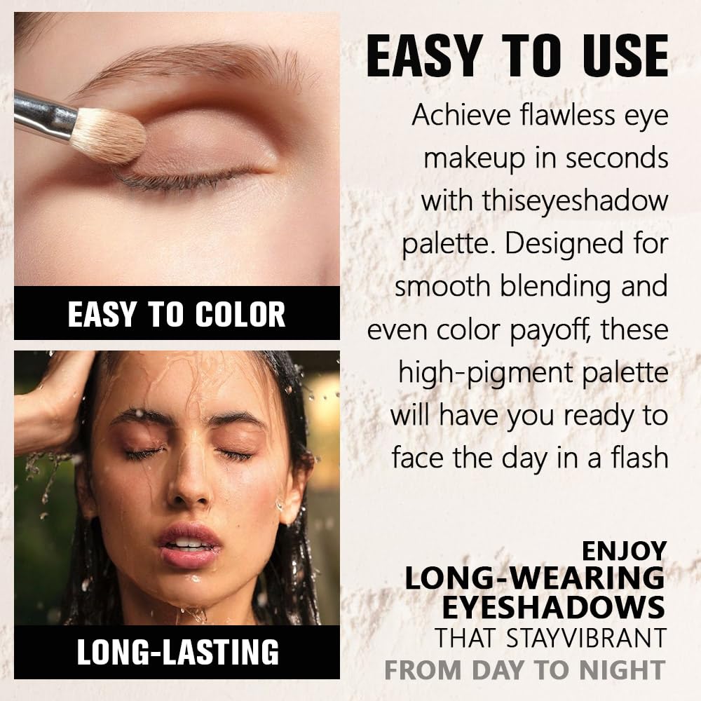 Coffee Matte Eyeshadow Palette for Women, Single Monochrome Eye Shadow Makeup, Shiny Pressed Powder, Blendable Natural sombras para ojos, Holographic,Vegan,Travel -27