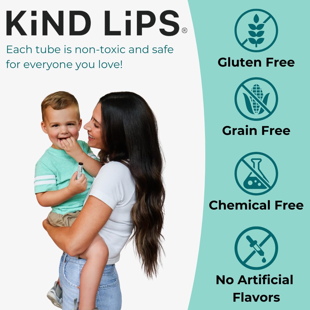 Kind Lips Vanilla Lemon Lip Balm 3-Pack - USDA Organic, Natural Chapstick Alternative for Dry Lips | Gluten-Free, Cruelty-Free