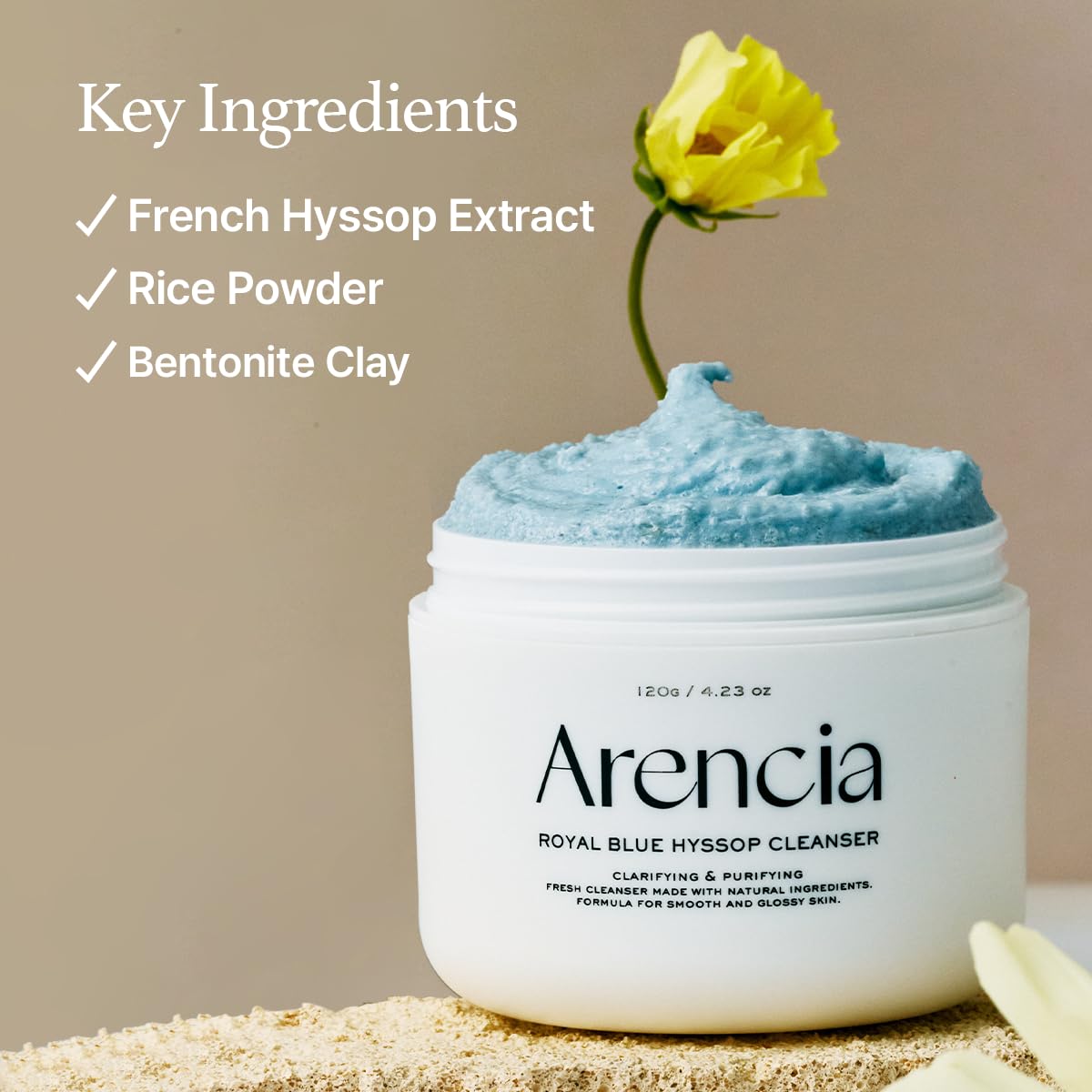 Hyssop Brightening & Deep-Cleansing Face Scrub & Exfoliator - All Skin Types, For Sebaceous Filaments & Blackheads (1.76oz)