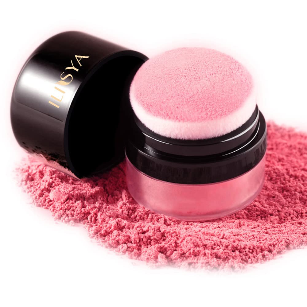 ROUSE Face Blush Powder Makeup Soft Mushroom Blush for Cheeks Long Lasting Makeup Powder Highlight - Shimmery Finish (Peach Color)