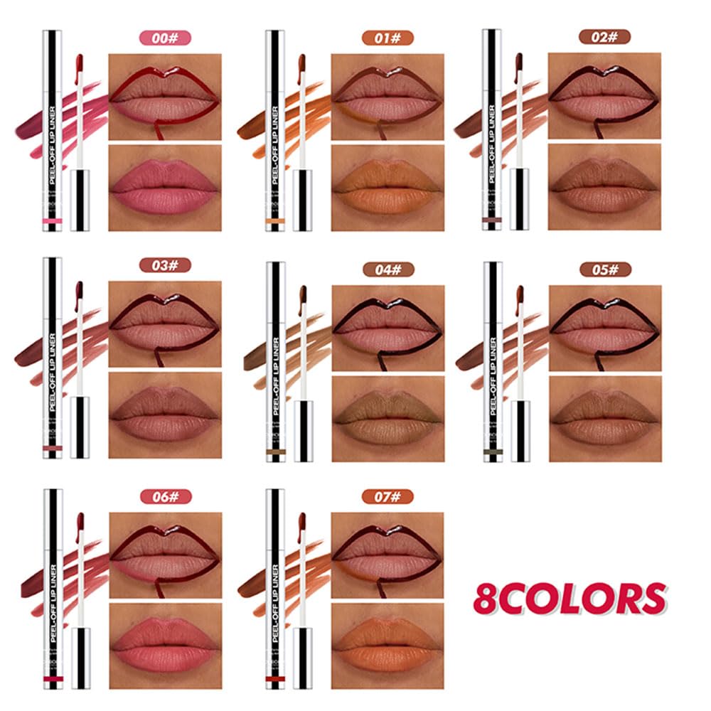 Matte Lip Gloss Stain-Peel Off Lip Liner Tattoo, Pinkish Red Lip Tint，Long Lasting Peel Off Lip Stain, Waterproof Transfer-proof Lip Mask Lip Liner Peel Off Lip Gloss,Stayn Lip Makeup. #06