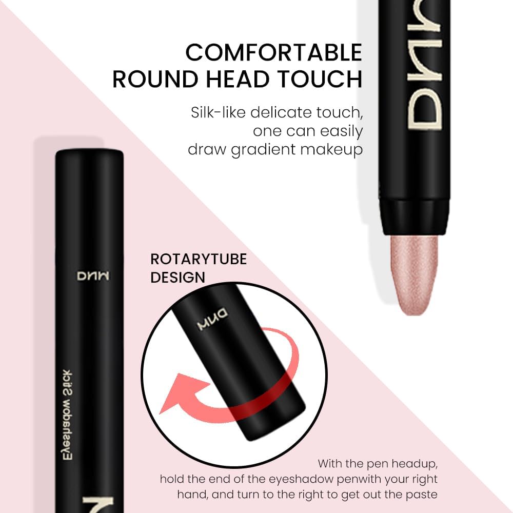 evpct 2Pcs Cream Eyeshadow Sticks Set for Eyes Waterproof, Champagne Shimmer Matte Eye shadow Stick Pencil Pen Bulk sombras en crema para ojos 17+17