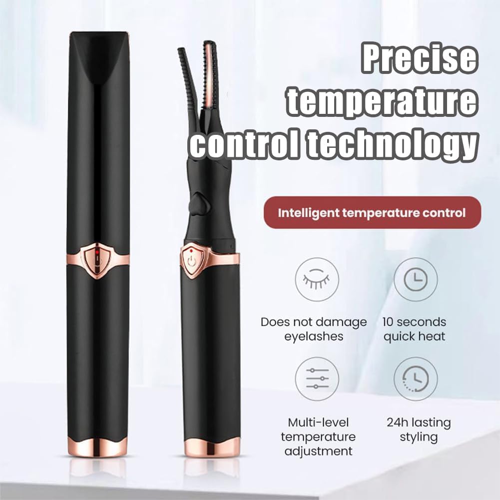 Peshoriadm Eyelash Curler, Electric Eyelash Curler Heated, 2025 New Heated Eyelash Curler with USB Charging, 3 Heat Modes and Smart Temperature Control, Natural Curling 24h Long-Lasting Curl (Pink)