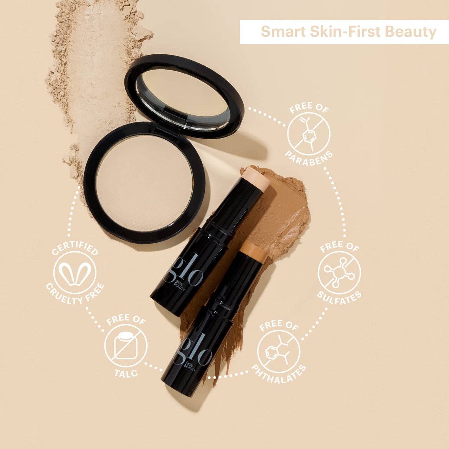 Glo Skin Beauty Cream Blush Stick (Hush) | 3-in-1 Multitasking Long-Wear Cheek, Lips + Lids Stick | Packed with Skincare Benefits