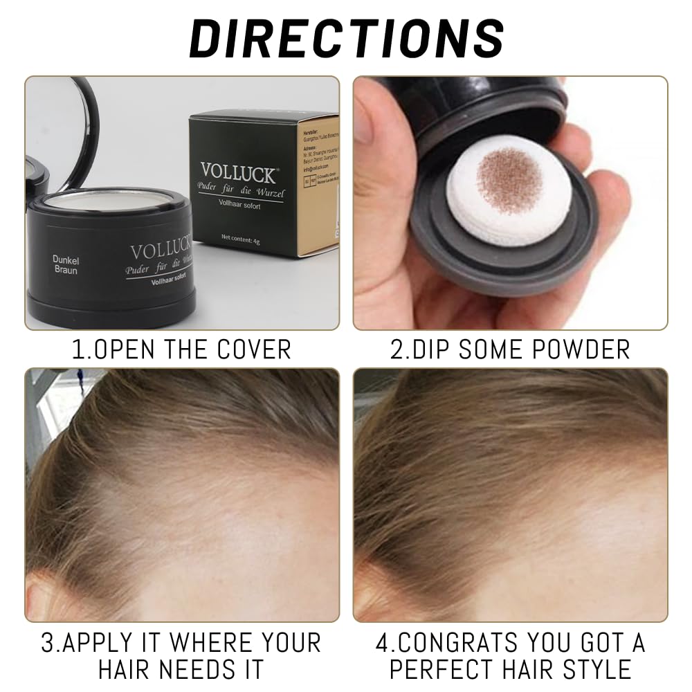 Root Touch Up Hair Powder, Instantly Gray Hair Root Cover Up Hairline Powder, Hair Concealer For Women and Men (A-Medium Brown, 2PC)