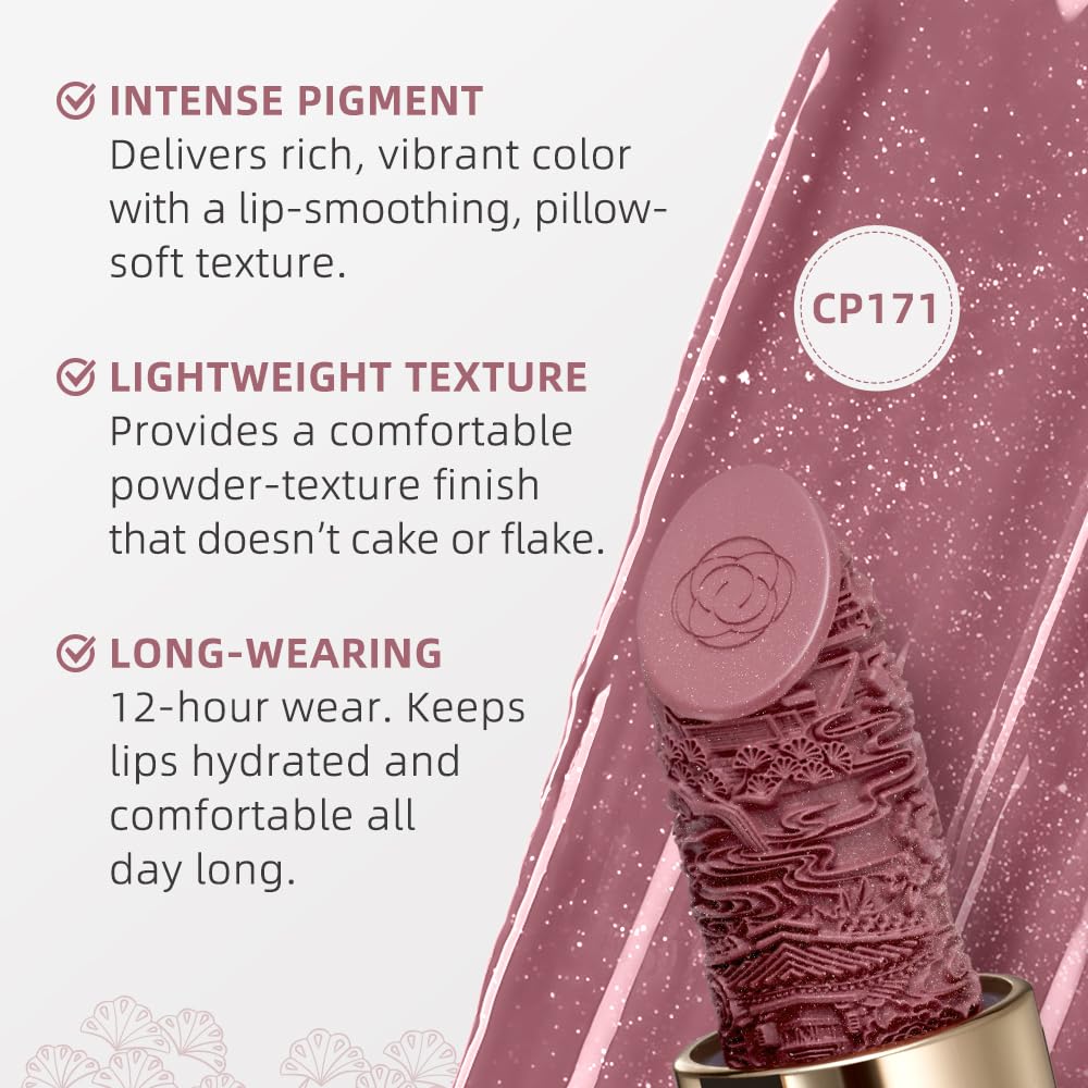 Catkin Moist Lipstick Hydrating High Impact Color Infused with Vitamin E and Avocado Oil Smooth Soft Texture Long Lasting Glow Finish 171