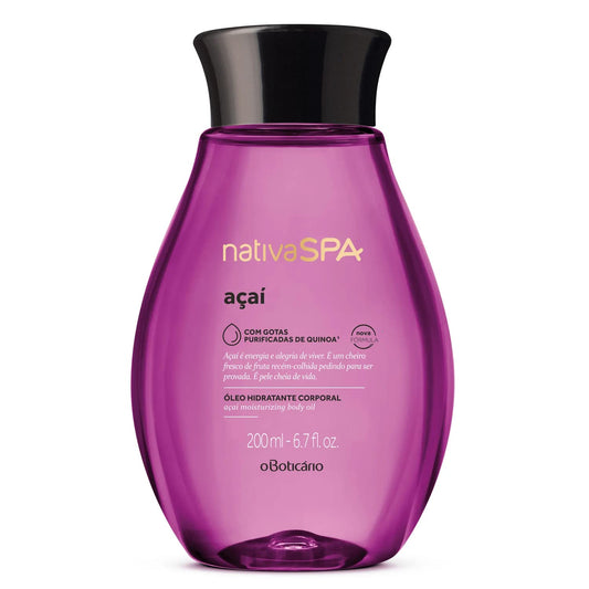 Nativa SPA by O Boticário, Açaí Body Oil, Scented Moisturizer, 6.8 Ounce