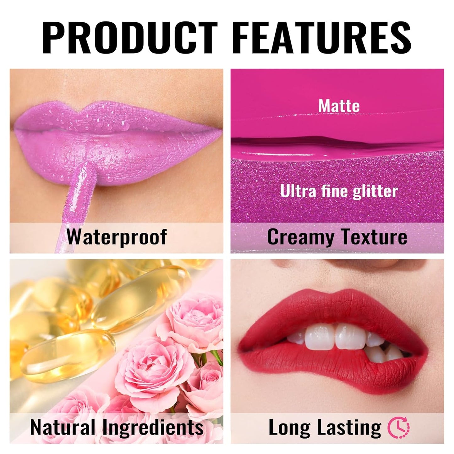 Oulac Matte Liquid Purple Lipstick for Women, Makeup Long Lasting High Impact Lip Color, Waterproof, Creamy Formula Lip stick with Vitamin E, Vegan & Cruelty-Free, 4.5ml (MS04)