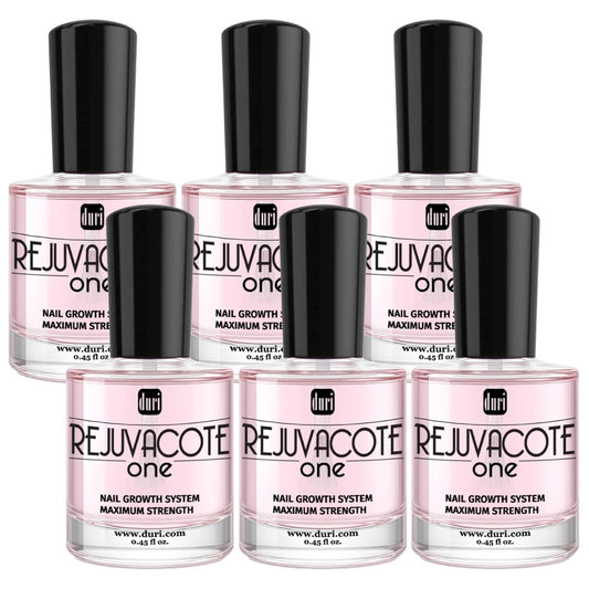 duri Rejuvacote 1 Original Maximum Strength Nail Growth System Base, Top Coat - Nails Hardening, Repair, Chipping, Strengthen, Breaking and Brittle Treatment (Pack of 6)