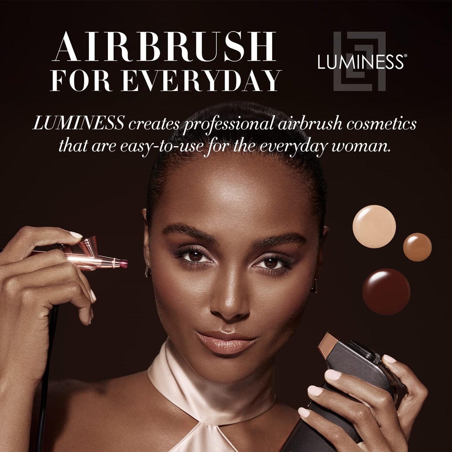 Luminess Air Silk4-In-1 Airbrush Foundation- Foundation, Shade 050 (.5 Fl Oz) - Sheer to MediumCoverage - Anti-Aging Formula Hydrates and Moisturizes - Professional Makeup Kit for Cordless Air Brush