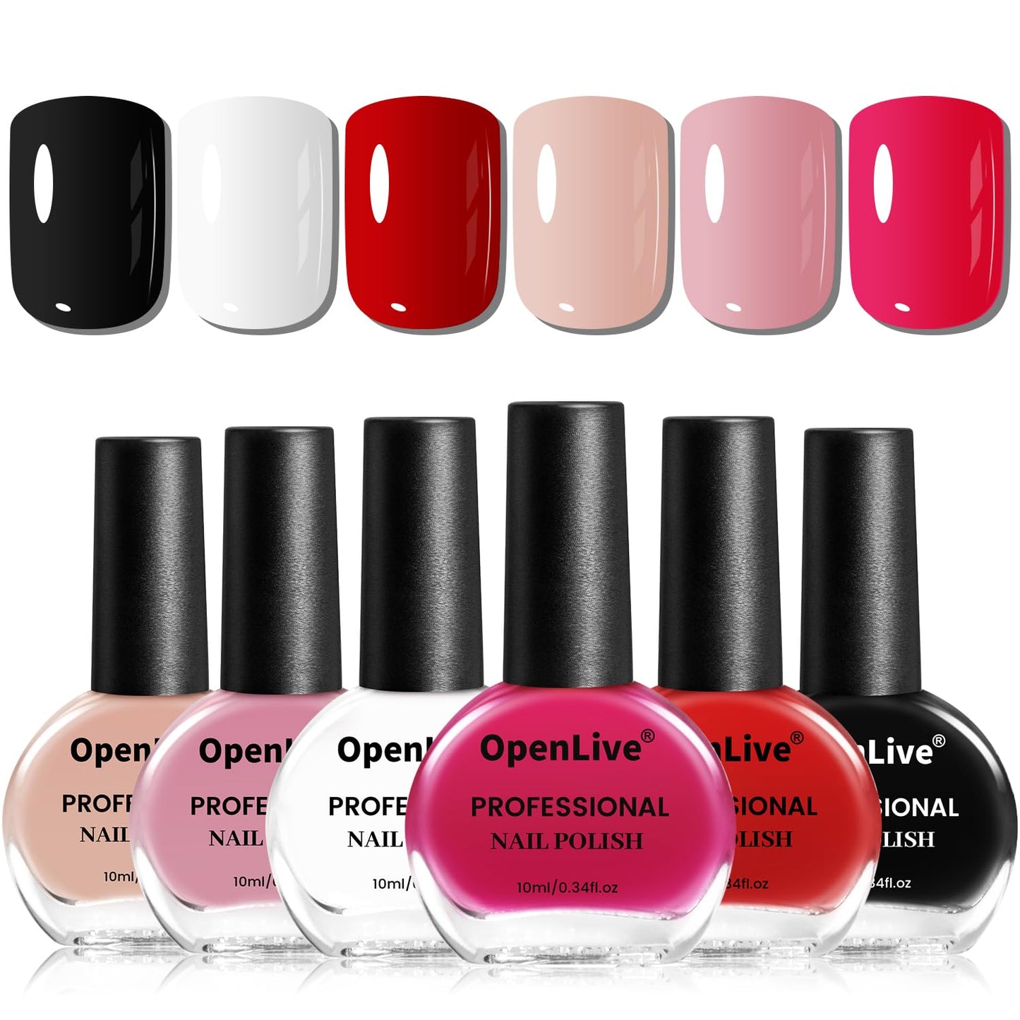 10ml Nude Pink Nail Polish Set 6 Colors Brown Red Purple All Seasons Neutral Color Quick Dry Nail Polish Set for Women Salon DIY Nail Art