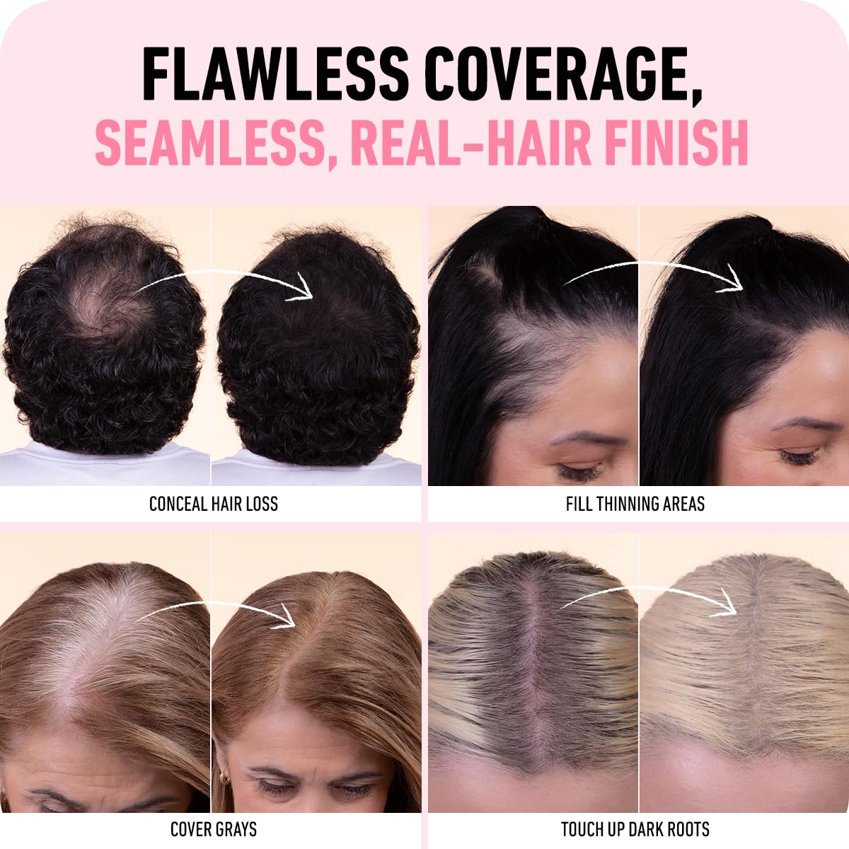BOLDIFY Hairline Powder Color Sample Kit - Root Touch Up Hair Color for Gray Coverage - Bald Spot Concealing Hair Powder for Women & Men - 48-Hour Stain-Proof - Darker Blondes