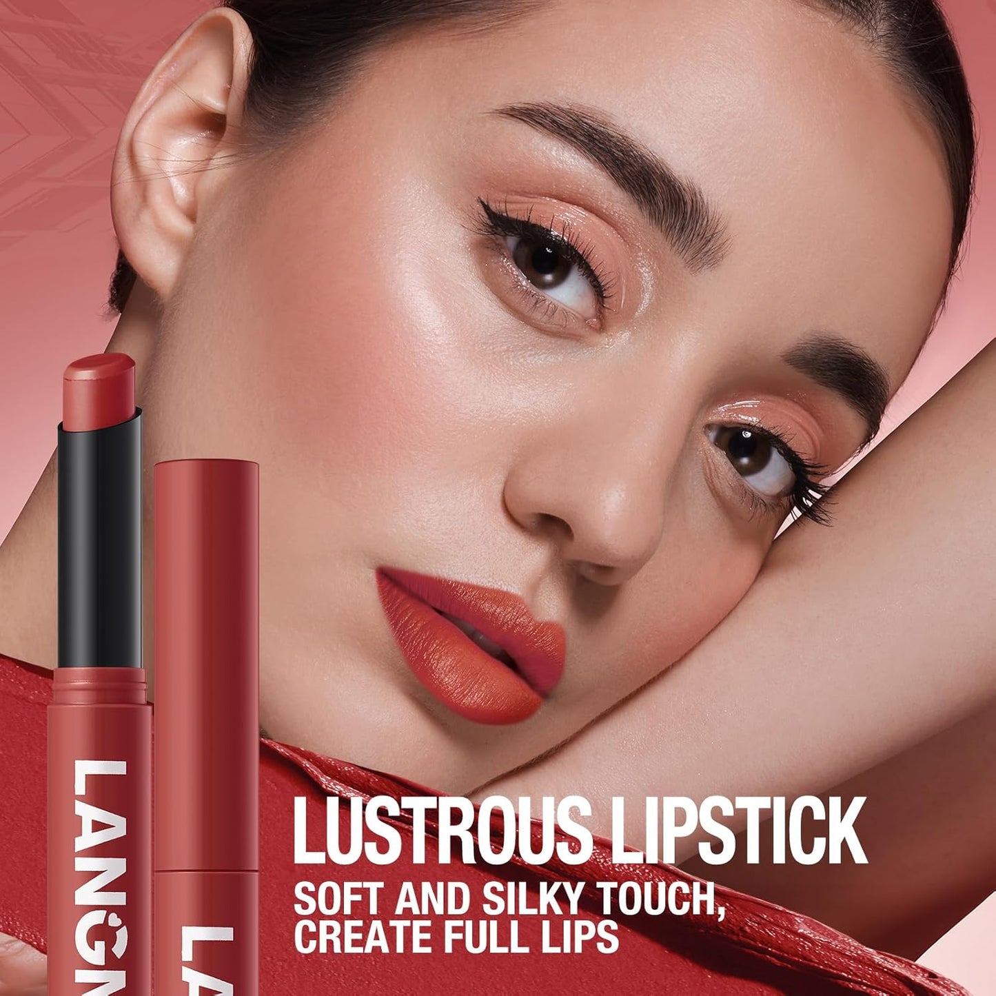 Jolilab 2Pcs Velvet Matte Lipstick Nude Matte Soft Dark Color Stick High Pigmented Long-Lasting Waterproof Lip Stick Lip Balm Beauty Cosmetics Gift for Girls and Women（09#+10#
