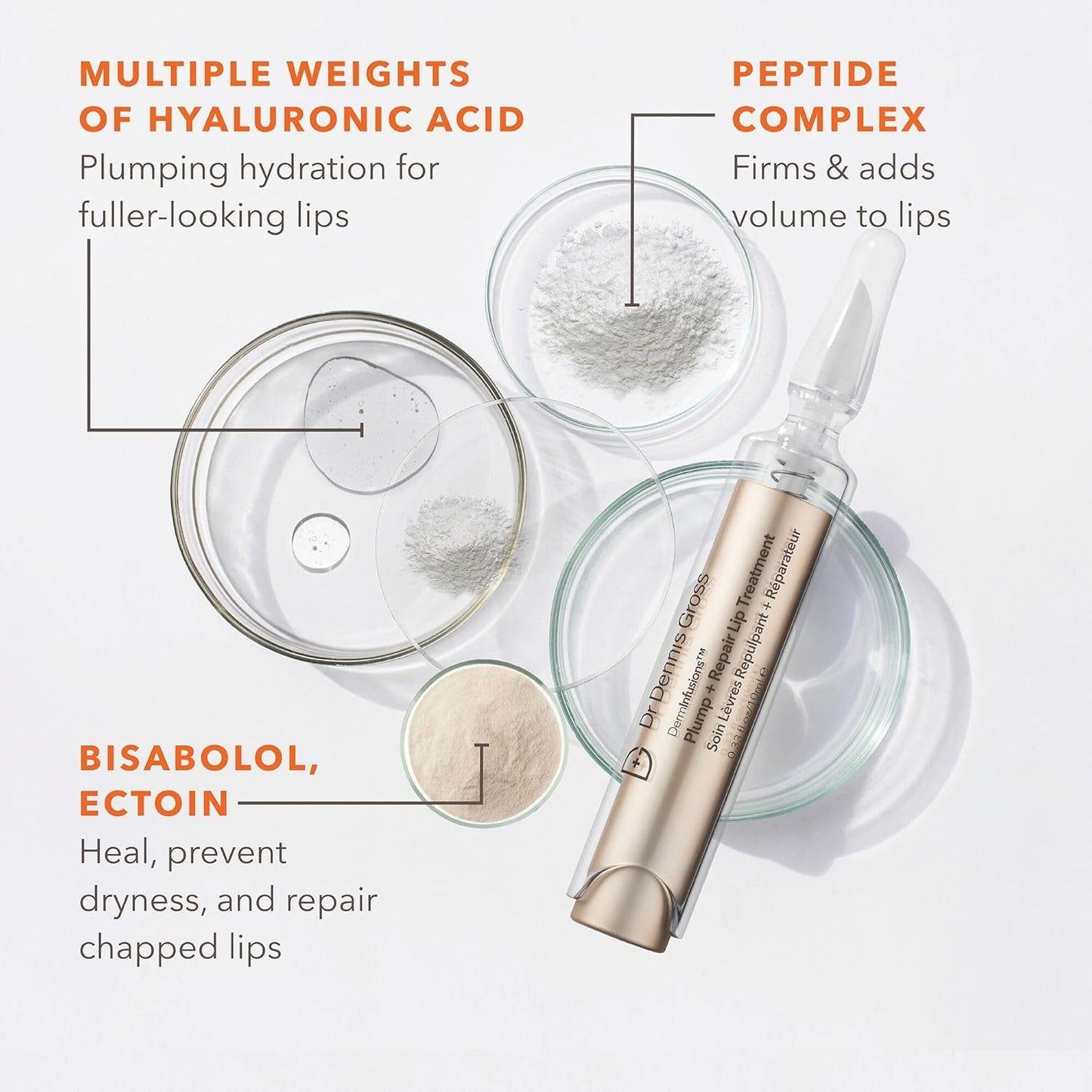 Dr Dennis Gross DermInfusions Plump + Repair Lip Treatment | Visibly Plumps & Defines Lips While Repairing The Moisture Barrier | 10ml