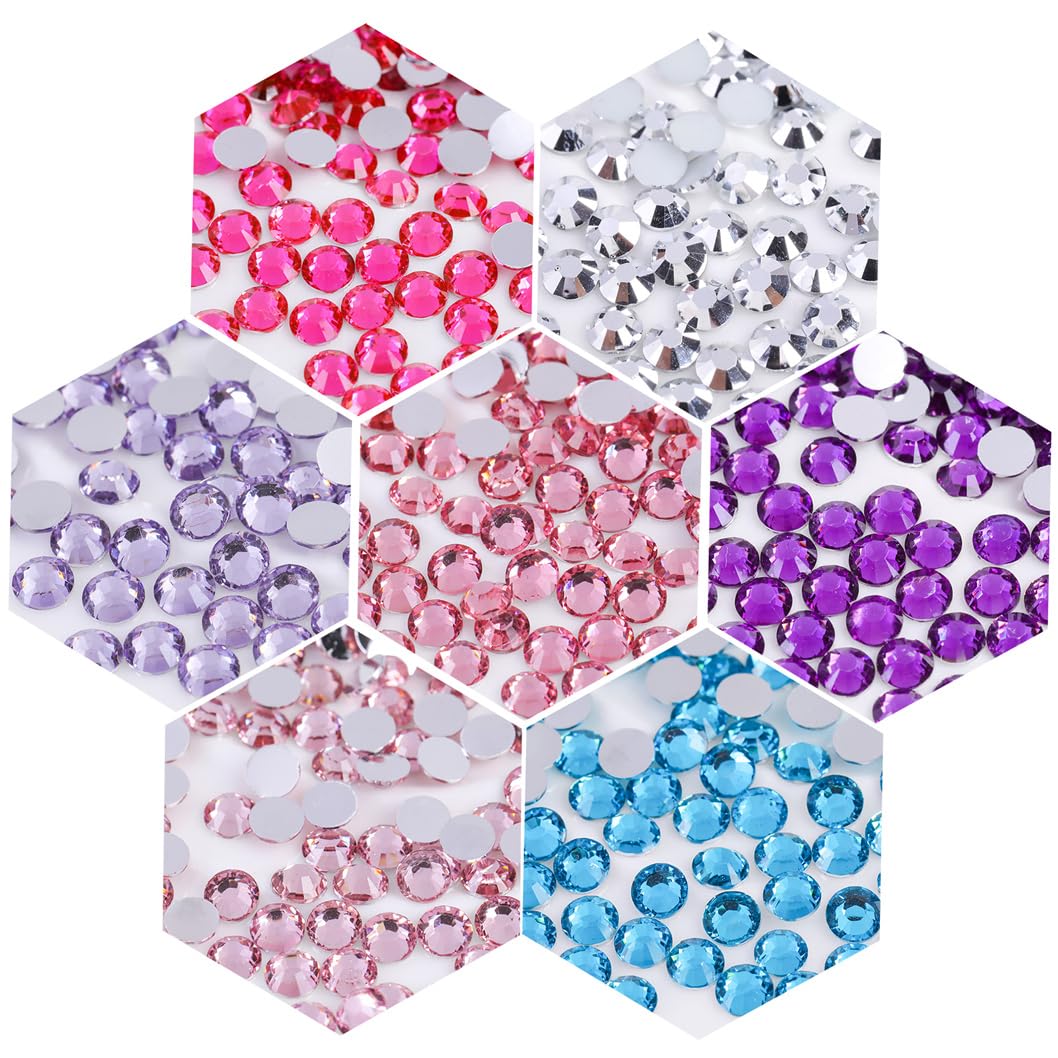 1000 Pieces SS20 5mm Flatback Rhinestones Clear Glass Round Gems Crystals for Nail Art DIY Crafts Clothes Shoes Bags （Dark Grey）