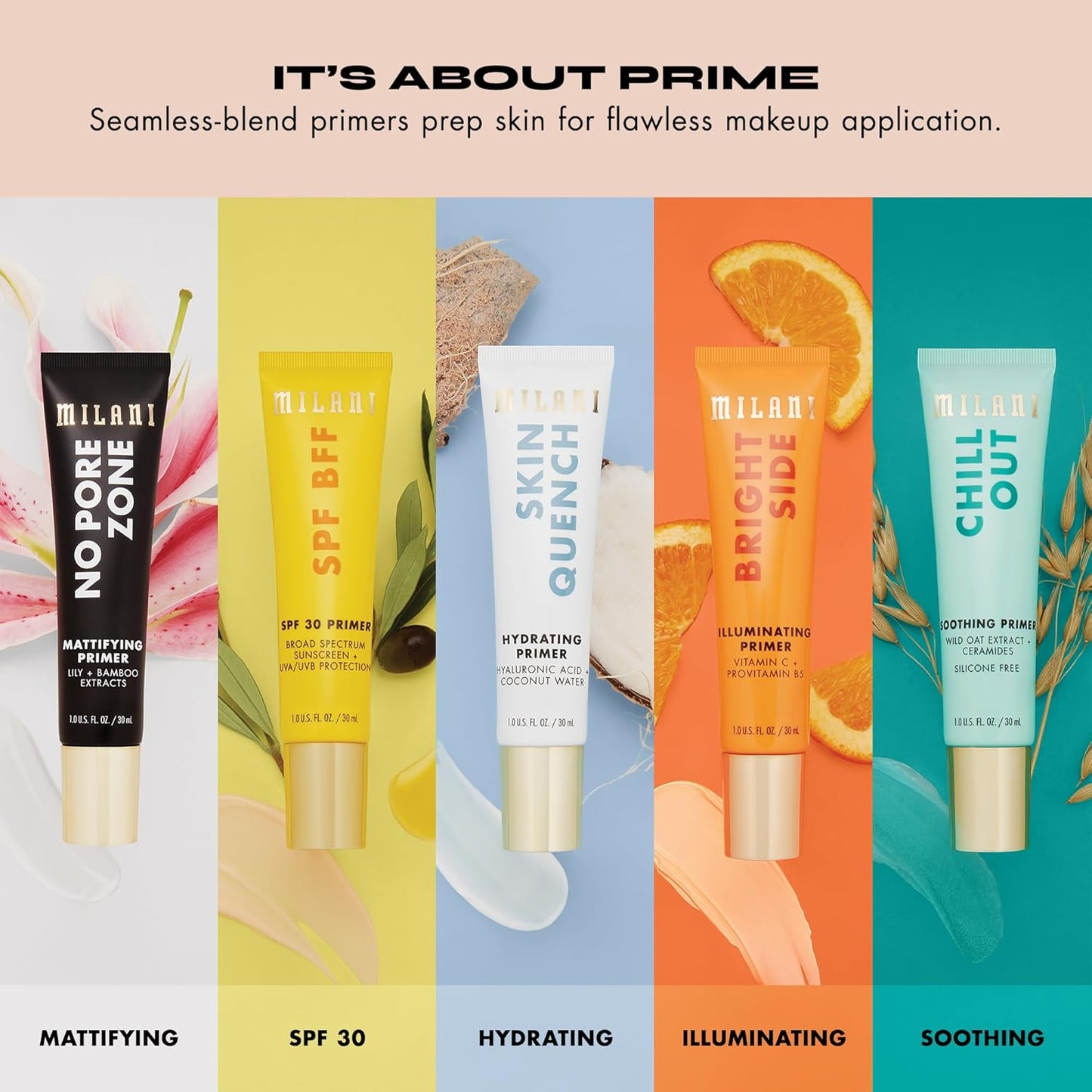 Milani Face Primer for Makeup (Mattifying & Pore-Minimizing, 1.0 Fl. Oz)