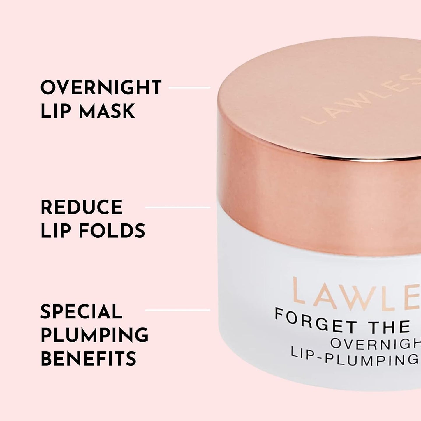 Lawless Women's Forget The Filler Overnight Lip Plumping, Juicy Watermelon, Pink, 0.28 Ounce (Pack of 1)