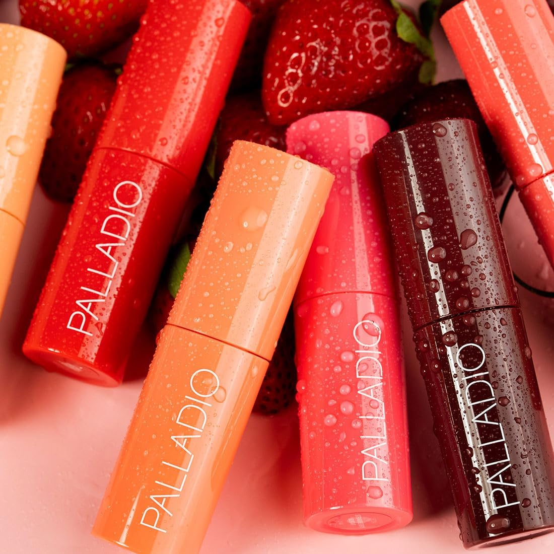 Palladio Jelly Tint, Liquid Stain for Cheeks & Lips, Vivid Color Lip Stain, Lightweight Non-Sticky and Transfer-proof, Natural Finish Makeup, Strawberry Sugar