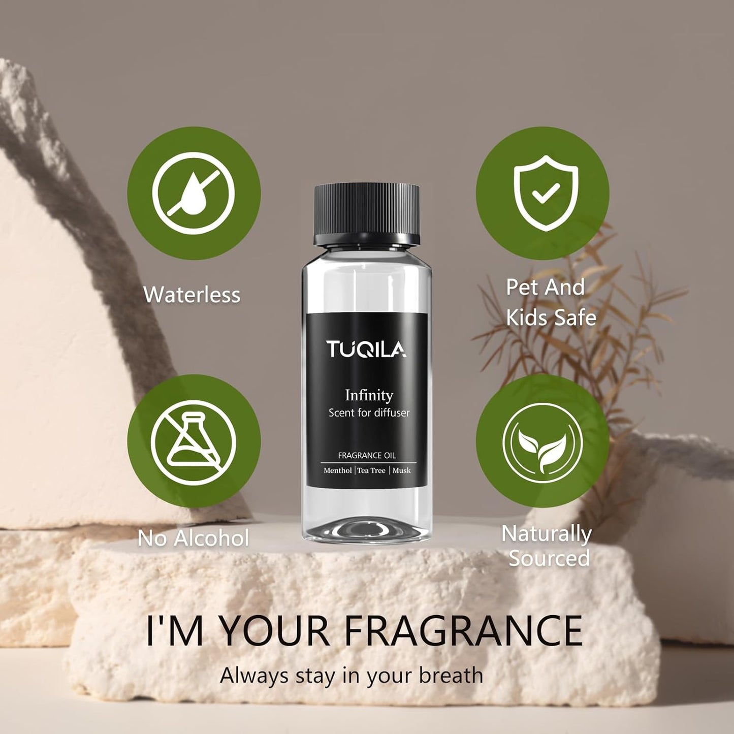 Luxury Waterless Diffuser Oil Infinity, Essential Scent Oil Usage Cold Air Waterless Diffuser, Scents Oils for Home Bottle120 ML Natural Flavour