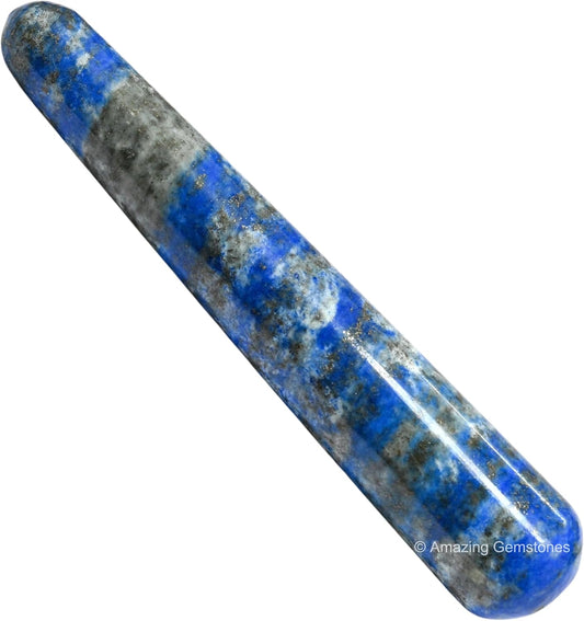 Amazing Gemstone Lapis Lazuli Crystal Wand Massage Stick - Pelvic Wand Gua Sha for Adults - Crystals and Healing Stones Massage Wands for Adults Gifts (Smooth)