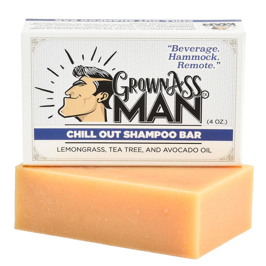 Solid Shampoo Bar Rich Lather 3 in 1: Hair, Beard & Body Wash - Plastic Free & Eco-Friendly, Natural & Organic Clean for All Hair Types, 4oz Bar (Chill Out, Single)