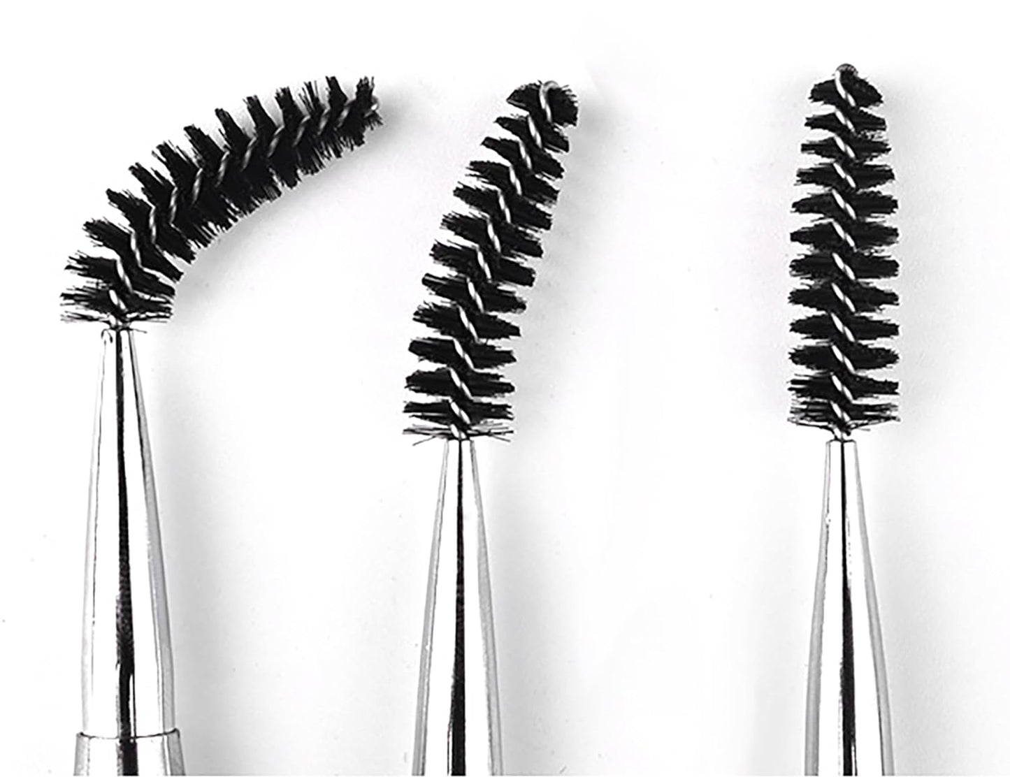 2PCS Mascara Brushes Eyebrow Eyelash Brushes Mascara Wands Spooly Applicators Eye Brushes Portable Cosmetic Brushes with Cap Spoolies Brushes for Eyelash Extensions and Eyebrows, Silver