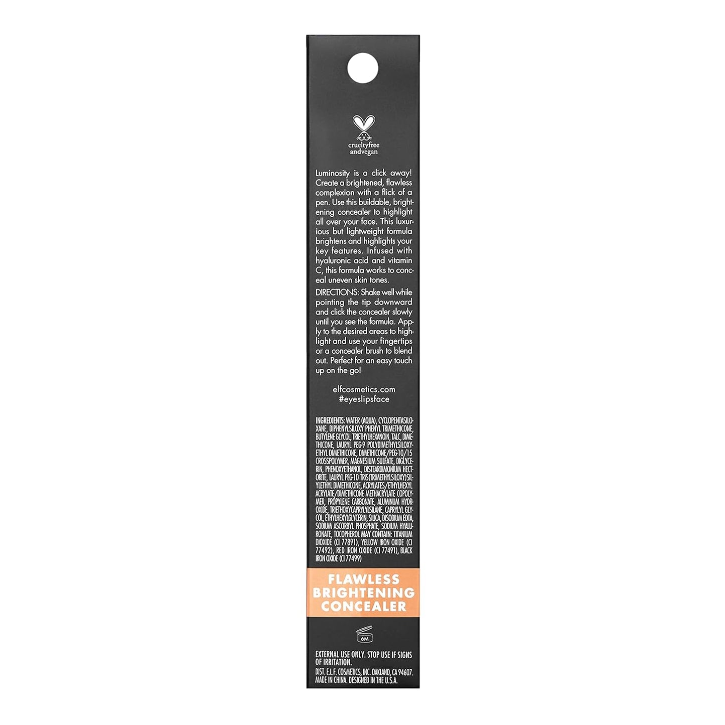 e.l.f. Flawless Brightening Concealer, Illuminating & Highlighting Face Makeup, Conceals Dark Under Eye Circles, Medium 33 W, 0.07 Fl Oz