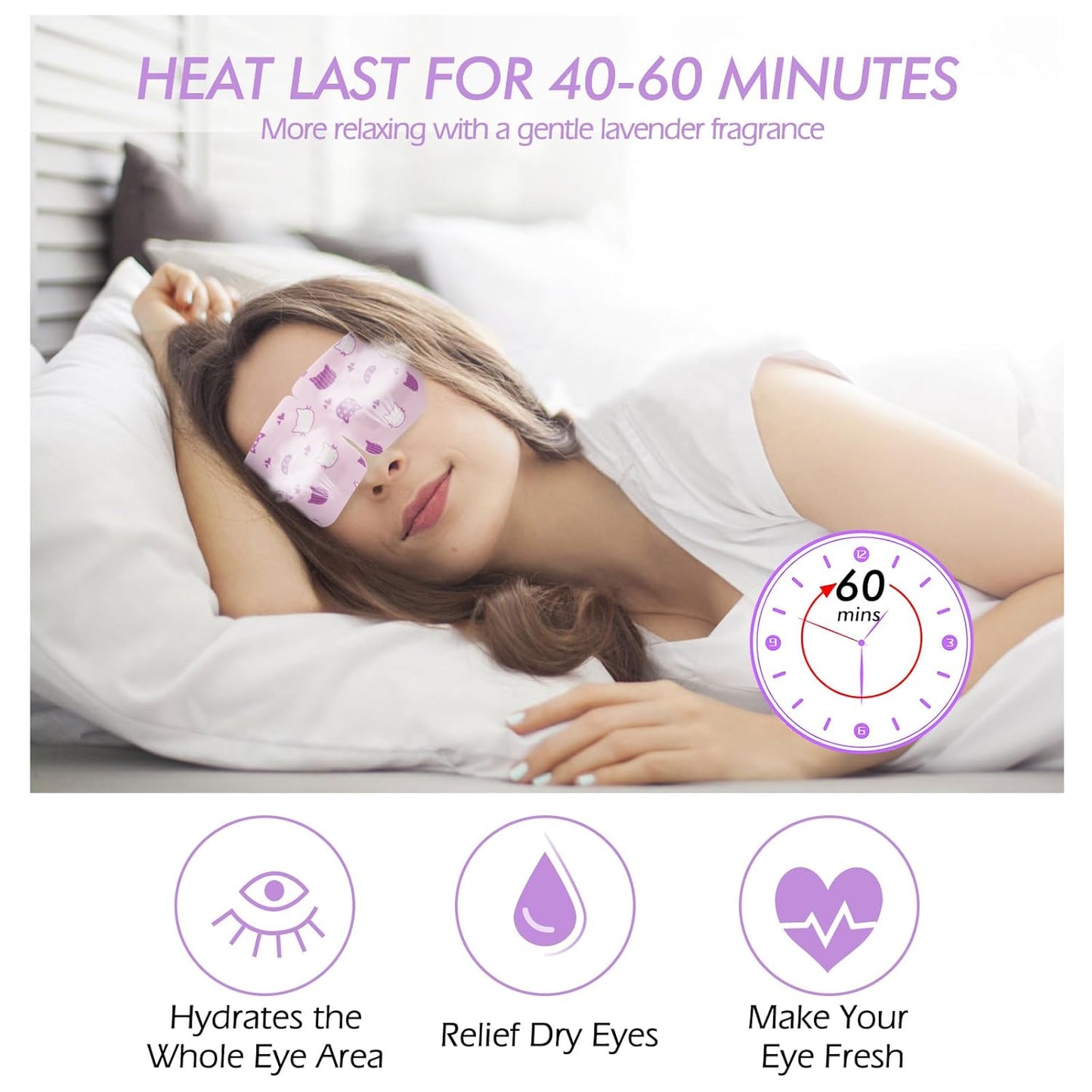 Jekeno Steam Eye Mask, 20 Packs Eye Masks for Dry Eyes Dark Circles and Puffiness, 40-60 Minutes Self Heated Steam Warm Eye Mask, Christmas Spa Gifts for Women