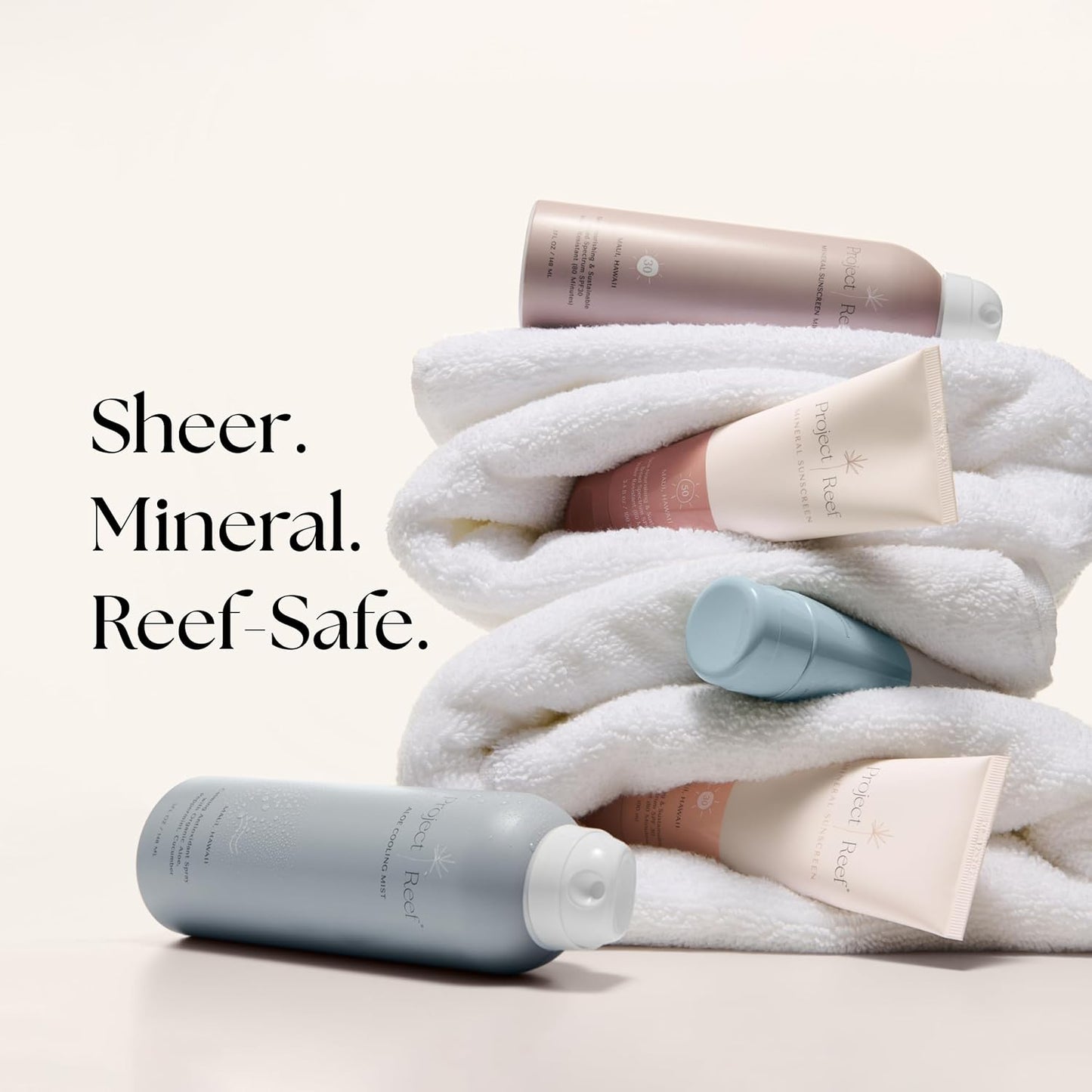 SPF 50 Mineral Sunscreen - Reef Friendly, Ocean Safe, Vegan Sunscreen Lotion for All Ages, No White Residue, Water-Resistant, 3.4 fl oz