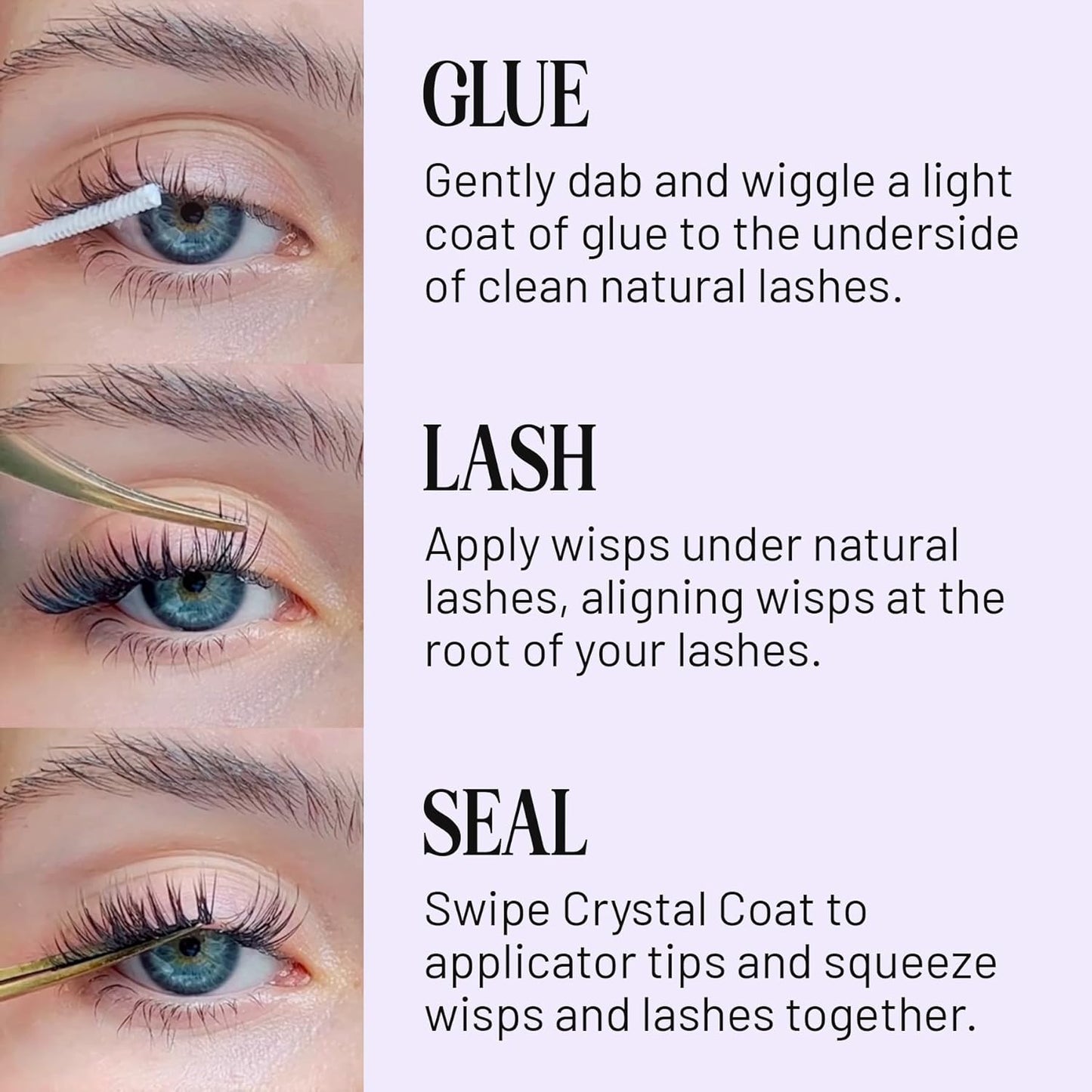 Lilac St - Eternal Bond Lash Glue (Black) - Lash Cluster Glue - Quick Dry Formula - Mini Mascara Wand Applicator - Strong & Flexible Hold - Waterproof - Cruelty Free, Vegan - Pack of 2