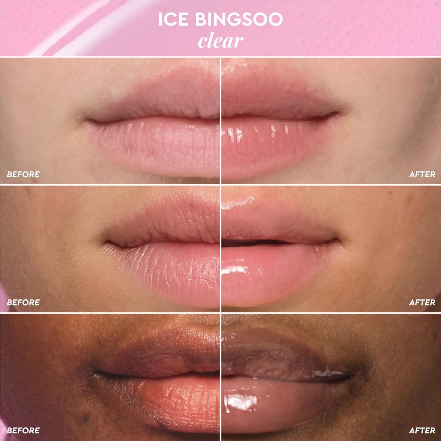 Glow Recipe Glass Balm Lip Treatment - 12Hr Hydrating Lip Balm & Moisturizer with Hyaluronic Acid to Smooth, Plump & Protect from Dryness, High Shine Finish - Clear Tint, Ice Bingsoo (15 ml)