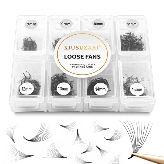 Premade Fans Eyelash Extensions 600 Fans 14D Volume Lash Extensions 0.07 Thickness Eyelash Extension D Curl Premade Lash Fans Mix 8-15mm Fluffy Soft Handmade Loose Fan(600Fans-14D-0.07-D,8-15mm)