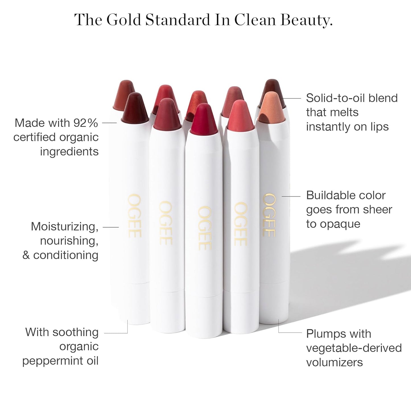 Ogee Tinted Sculpted Lip Oil - Lip Stain Made with 100% Organic Coconut Oil, Jojoba Oil, and Vitamin E - Best as Lip Balm, Lip Color or Lip Treatment - DAHLIA