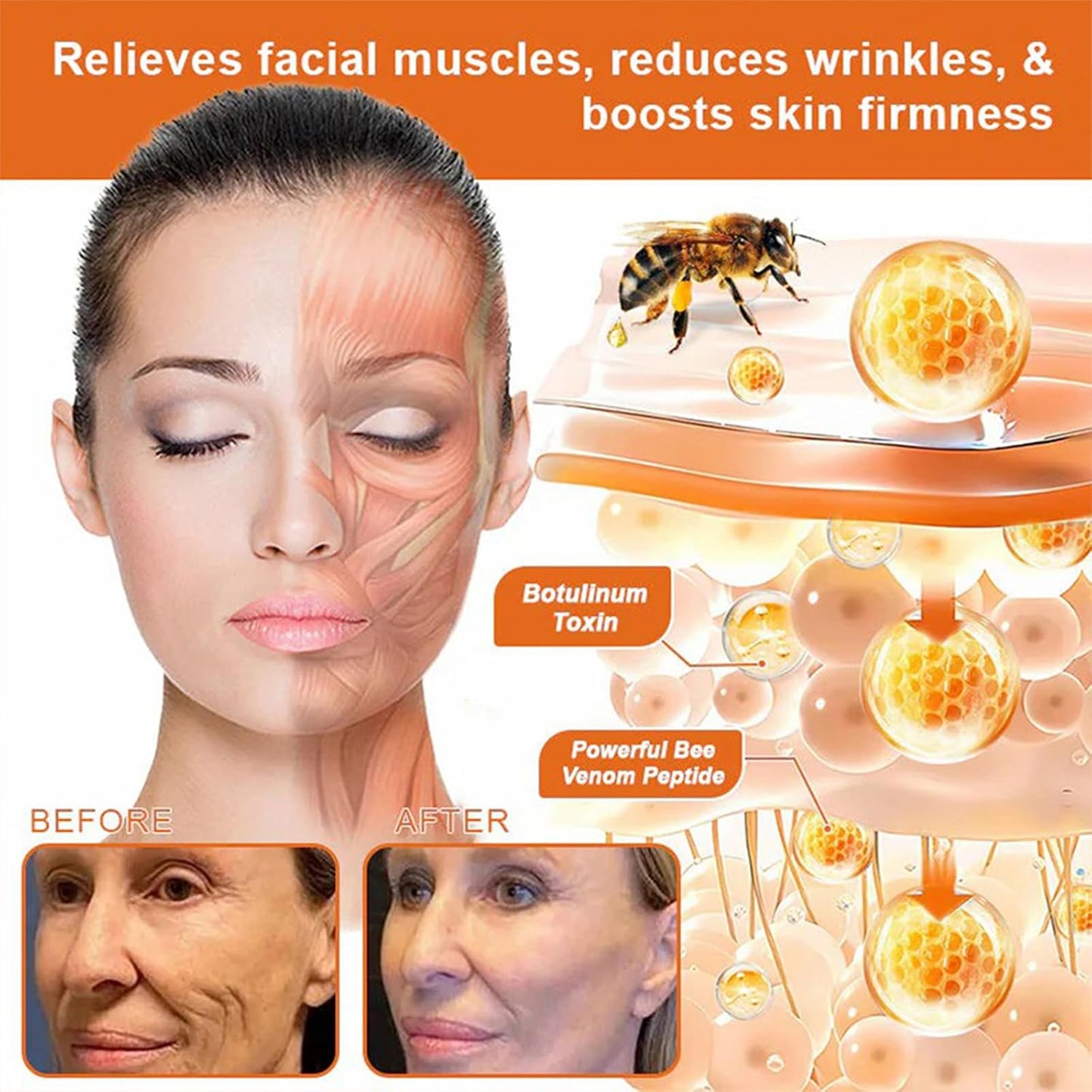 Bee Venom Skin Restoration Cream, Bee Venom Skin Treatment Cream, Professional Bee Venom Comprehensive cream - Anti-Wrinkle Moisturizing for All skin Typess (4)