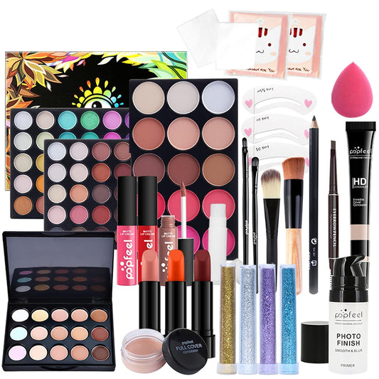 Multi-purpose Makeup Kit All-in-One Makeup Gift Set Colours Mix Eyeshadow Concealer Lip Gloss Pressed Powder and Powder Blusher Cosmetic Makeup Palette Set Kit #093