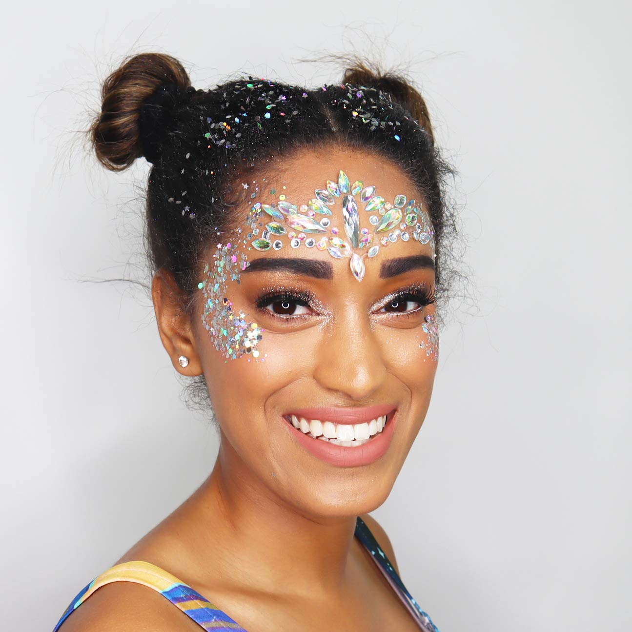 Holographic Silver - Electric Bliss Beauty - Chunky Biodegradable Glitter for Festivals, Crafts, Cosmetics - Eco Friendly Body Glitter for Hair, Nails, Face & More (Holo Silver)