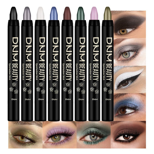 Kaely 8Pcs Cream Eye Shadow Sticks Set, Matte Shimmer Eyeliner Pencil Eyeshadow Palette Makeup, Eye Highlighter Brightener Stick for Older Women Waterproof Pigmented, sombras para ojos, New-10