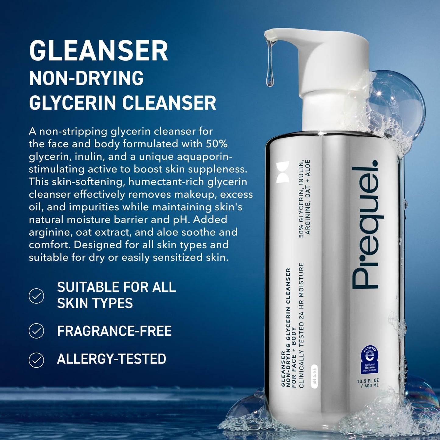 Skin Gleanser, Moisturizing Glycerin Face Wash, Professional Strength Face Cleanser for Women, Unscented Sensitive and Dry Skin Face Wash Pump Bottles - 6.75 fluid ounce (Pack of 2)