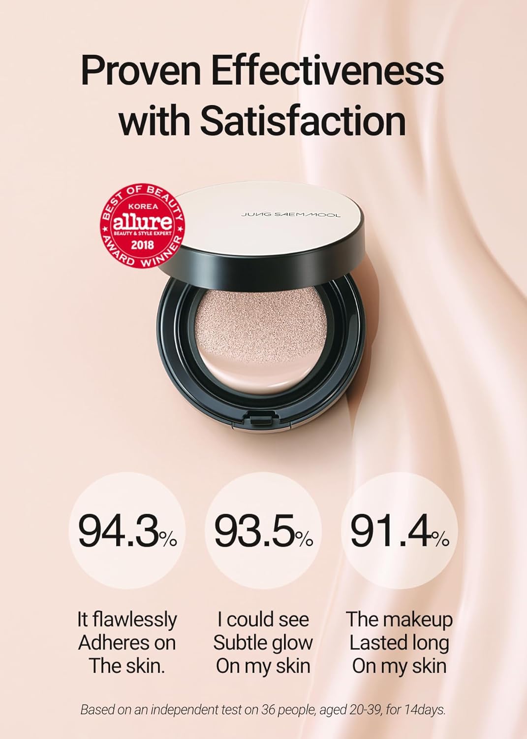 [JUNGSAEMMOOL OFFICIAL] Essential Skin Nuder Cushion (Fair Light) | Refill Included | Natural Finish | Buildable Coverage | Makeup Artist Brand | Cream Foundation