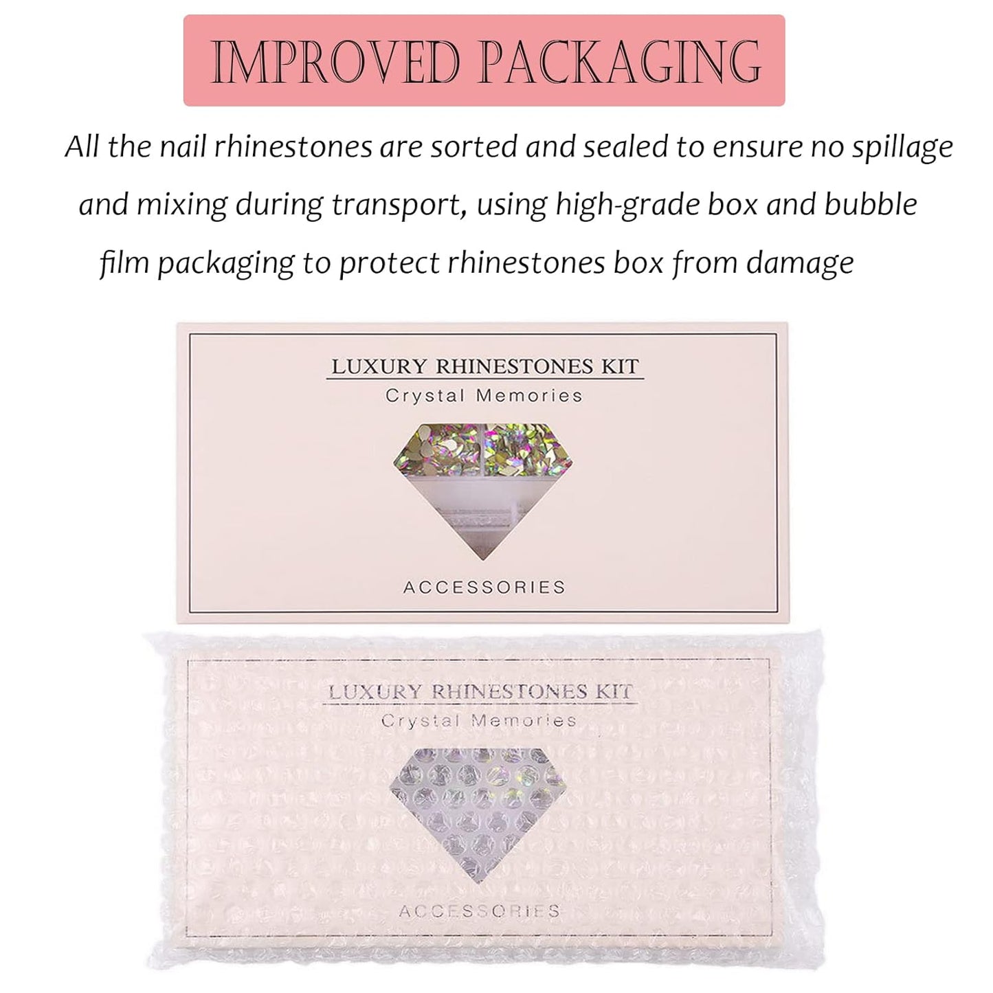 Nail Rhinestones Kit, Nail Art Decorations with Wax Pencil Flat AB Rhinestones Kit DIY Crafts Gemstones for Nail, Shoes, Clothes, Jewels (600 Aurora Diamonds + 2500 Flat Rhinestone)
