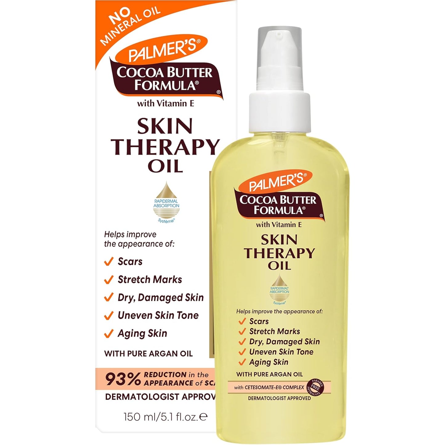 Palmer's Cocoa Butter Formula Massage Lotion For Stretch Marks, Pregnancy Skin Care & Cocoa Butter Formula Skin Therapy Moisturizing Body Oil with Vitamin E, 5.1 Ounces