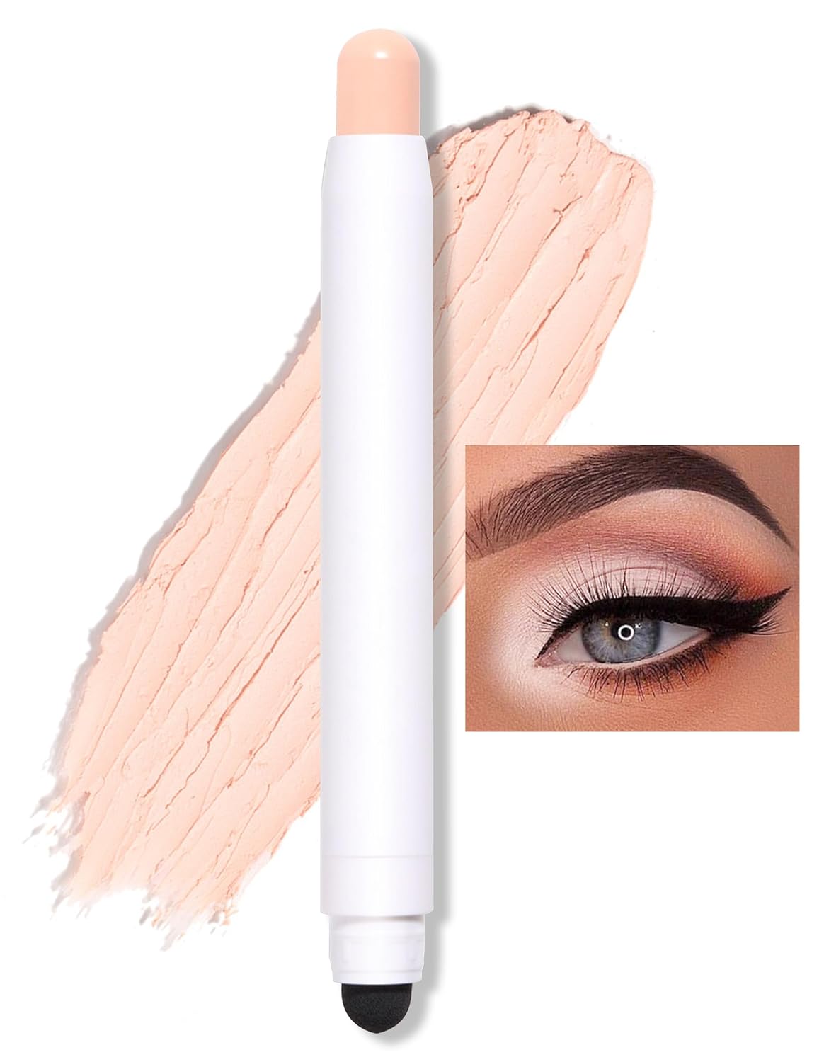 Erinde Waterproof Cream Eyeshadow Stick, Matte Nude Eye Shadow Sticks, Longwear Blendable High Pigmented, Neutral Eye Shadow Sticks Matte for Older Eyes, Smokey Eyeshadow Pencil Crayon, Nude beige