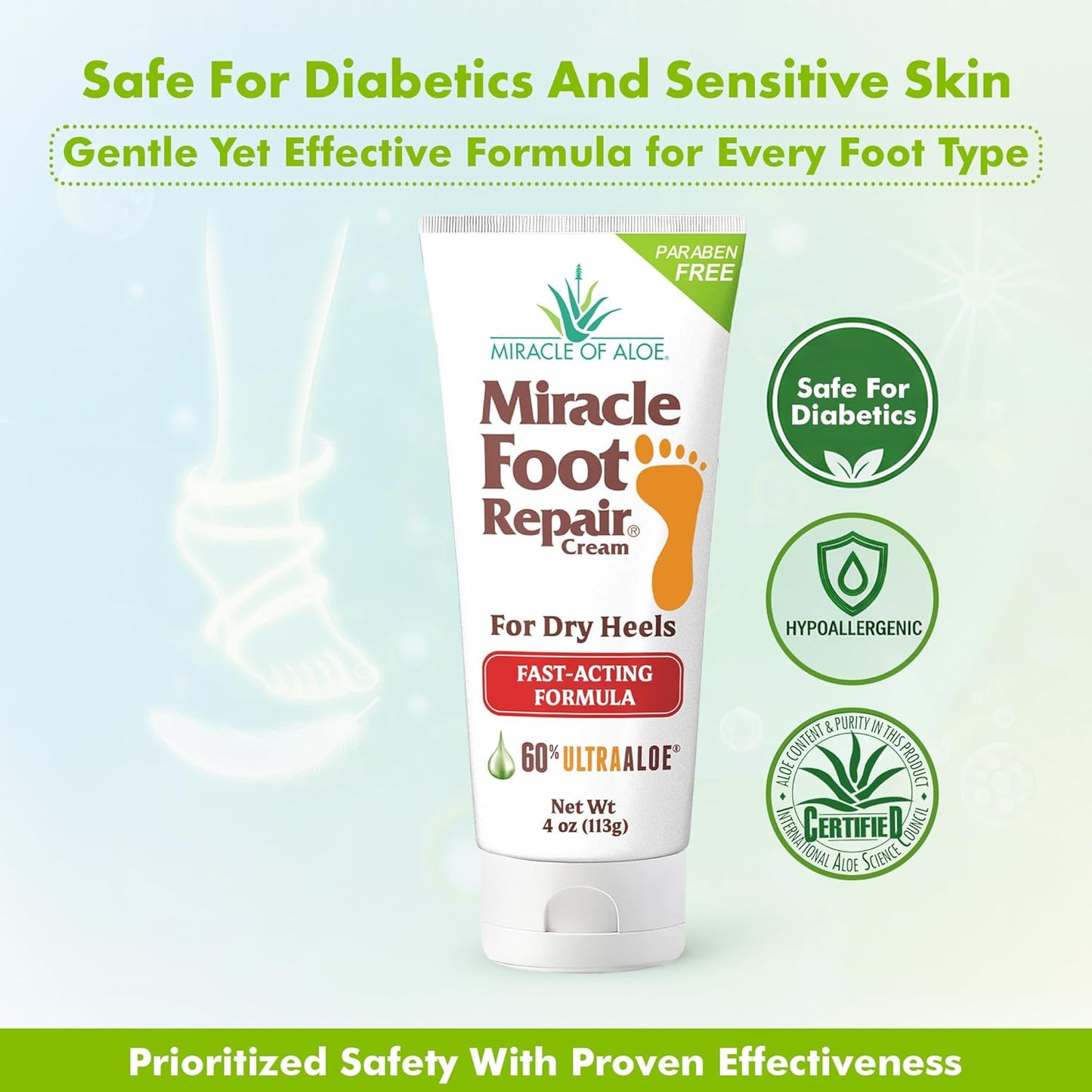 Aloe Vera Lotion & Foot Cream Combo – Aloe All Over 1 oz + Foot Repair 4 oz – Soothing Aloe Lotion for Dry Skin, Hands, Heels & Body – Diabetic-Safe Foot Cream for Cracked Feet
