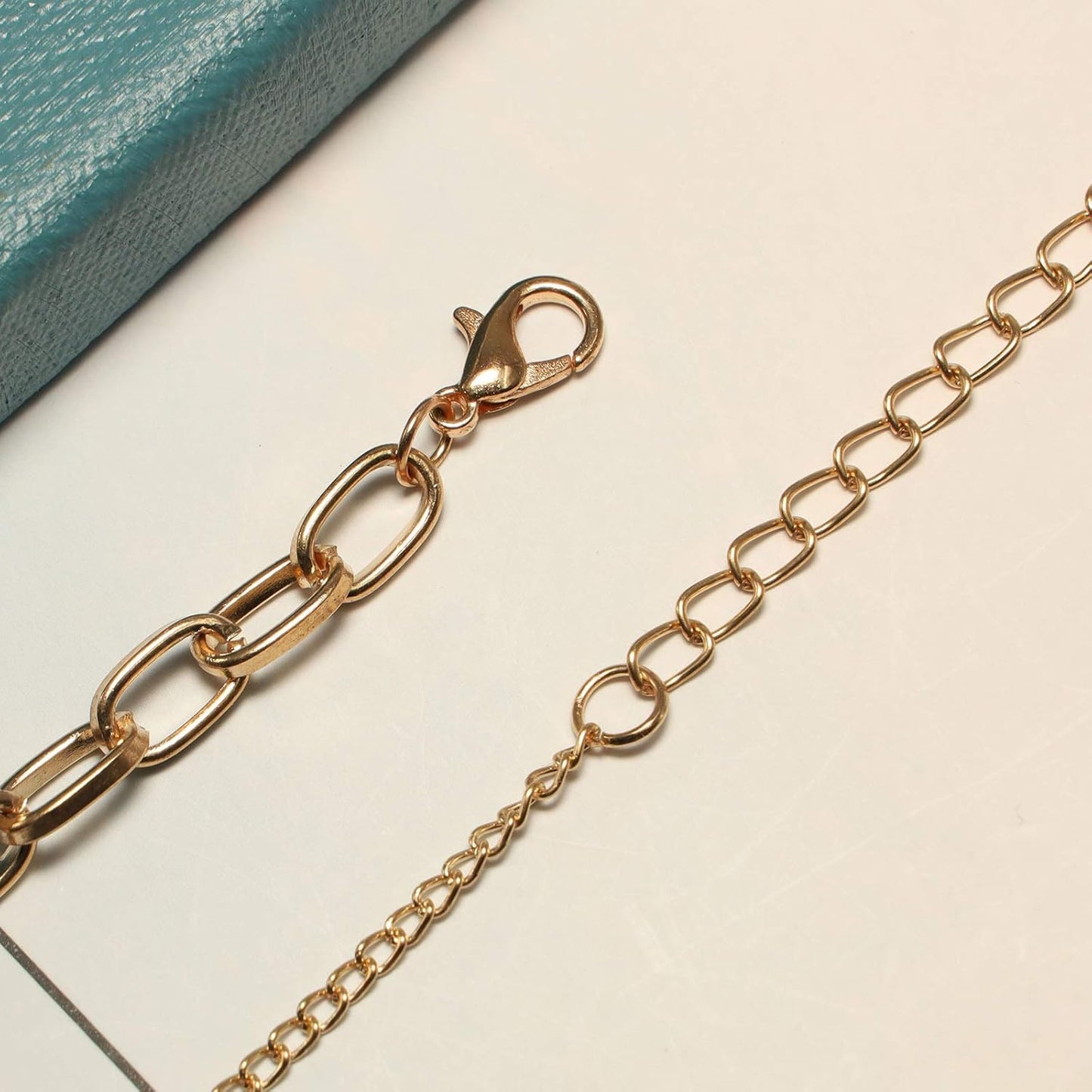Simple Cross Necklace Asymmetric Chain Cross Pendant Necklace Paperclip Chain Fashion Jewelry for Women and Girls