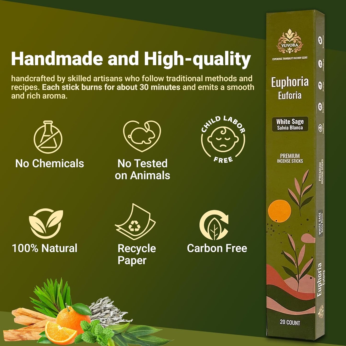 Aromatic Incense Sticks Gift Set – 120 Natural & Non-Toxic Incense Sticks | 6 Soothing Scents | Home, Meditation, Relaxation & Yoga | Free Incense Holder | Inciensos - Gifts for Women