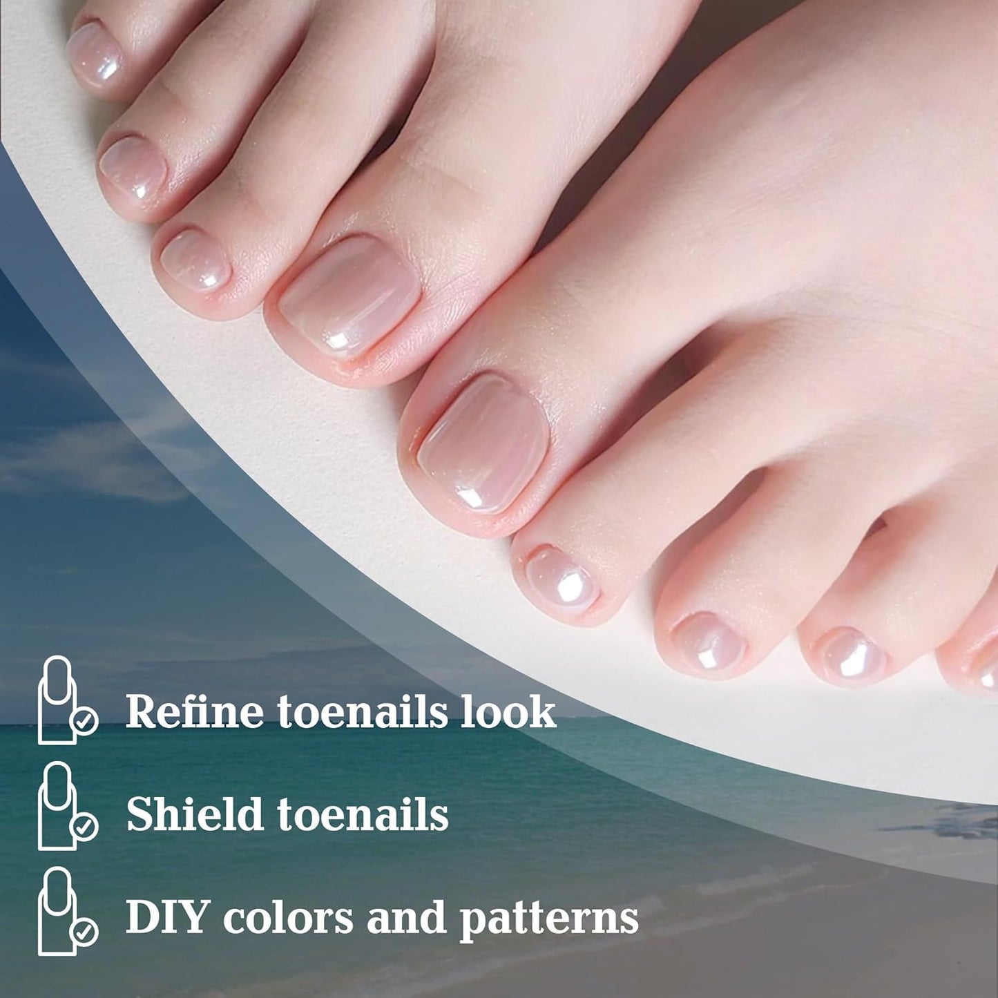 UNA GELLA Toe Nail Tips 504Pcs Short Square False Soft Gel Full Cover Fake Toe Nails Matte Toe Nails 12 Sizes Pre-shape Fake Toenails Gel Toe Nail Tips For Nail Extension Home DIY Nail Salon