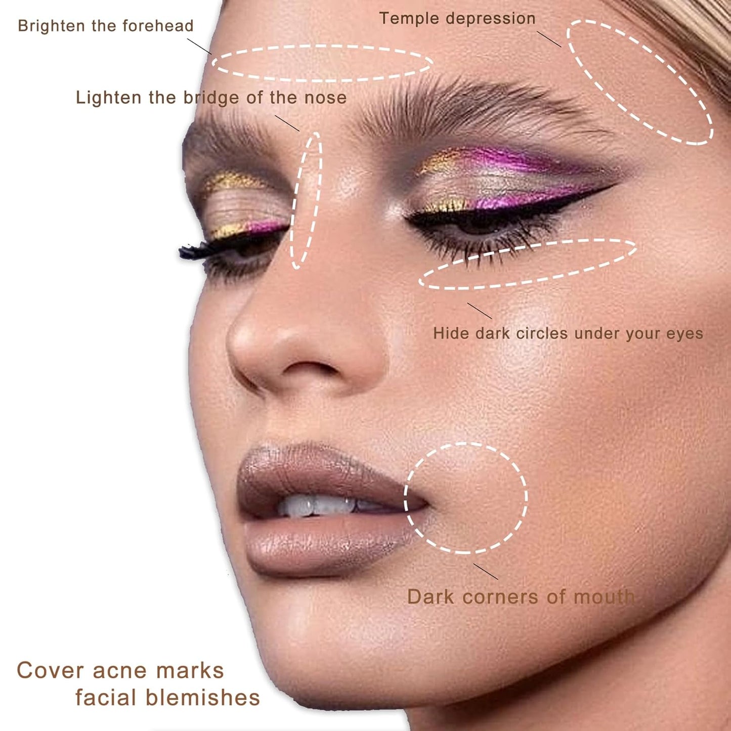 Cream Concealer Corrector Correcting Contour Makeup Set under Eye Concealer Cream Kit for Dark Circles and Blemish 24